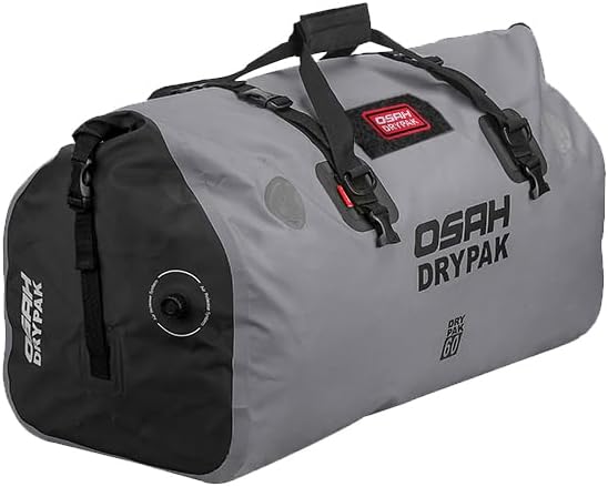 Motorcycle Dry Bag - Waterproof Duffle & Luggage Tail Bag Saddle Bags with Roll Top Closure, Large Storage Space,for Motorcycle Back Seat(Grey, 60L)
