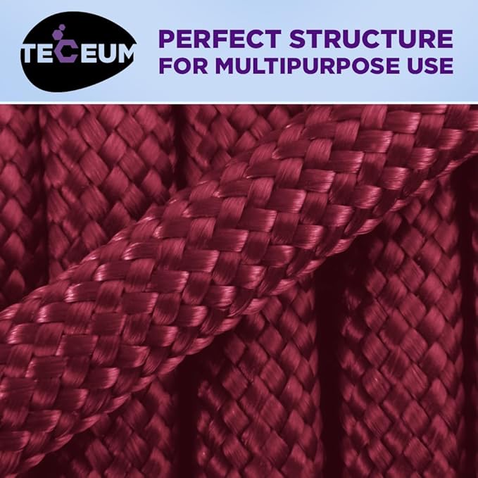 TECEUM Heavy Duty Rope 1000 – 1000ft / 200ft / 100ft / 50ft – 40+ Colors – Utility Rope for Survival & Camping Gear – Nylon String, Camping Rope, para Cord, Utility Nylon Rope, Tent Cord