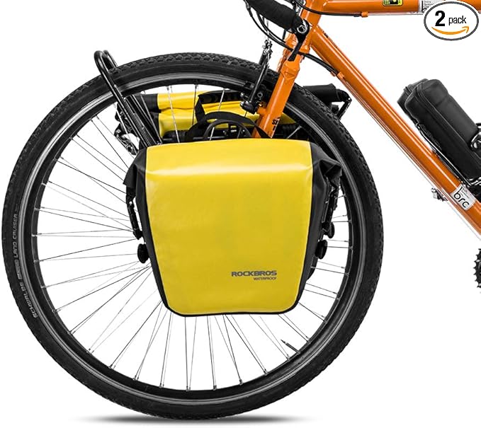 ROCKBROS Front Roller Panniers Bag Front Rack Bike Bag Sturdy Shelf Package with Carrying Handle & Free Shoulder Strap for Touring Picnic Commuting 1 Pair