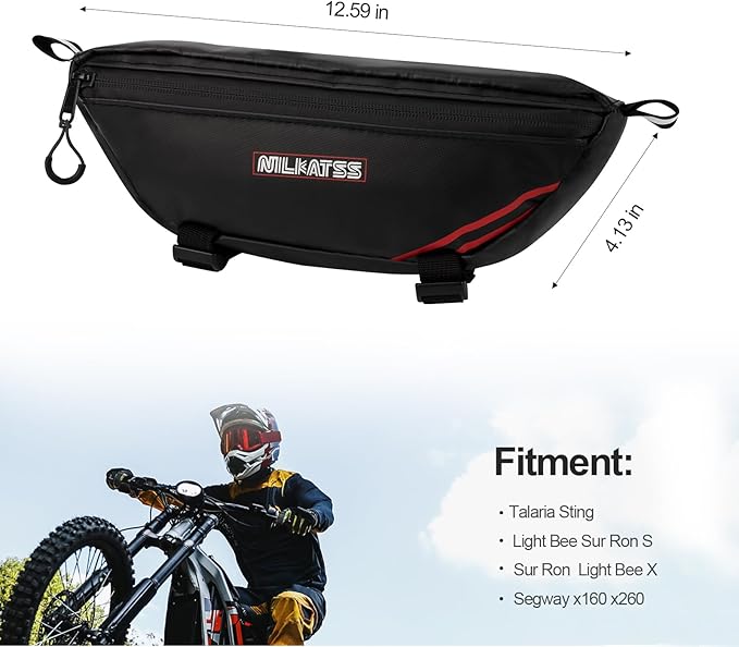 Dirt Bike Handlebar Bag - Waterproof & Durable Motorbike Tool Bags, Fits Light Bee Sur Ron S/X/ X160/ X260 Segway Talaria Sting, Secure Storage for Keys, Wallet & Phone