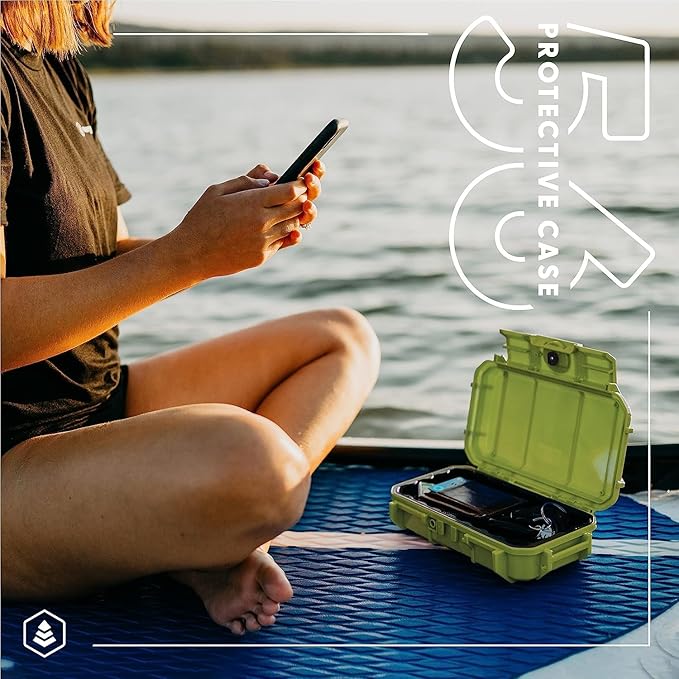 Evergreen 56 Waterproof Dry Box Protective Case - Travel Safe/Mil Spec/USA Made - for Tackle Organization of Cameras, Phones, Camping, Fishing, Hiking, EDC, Water Sports, Knives (TOPO, Orange)