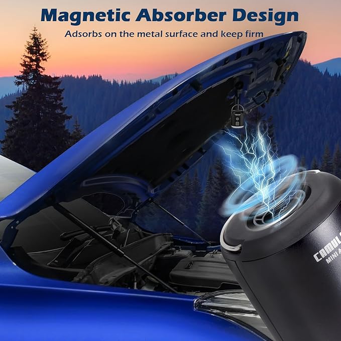 CAMULAND Mini Air Pump with Magnetic Design Camping Lantern Electric Pump for Inflatables with 1400mAh Battery Rechargeable for Air Mattress, Pool Floats,Vacuum Storage Bag