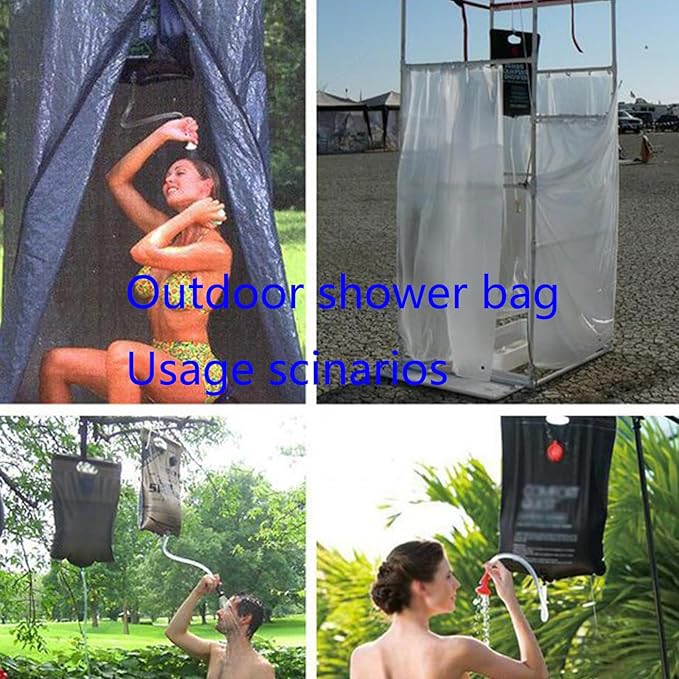 PVC Outdoor Shower Bag 20L Outdoor toiletries Camping Shower Solar hot Water Bag Shower Water Bag can be Used for Hiking, Camping, and Fishing