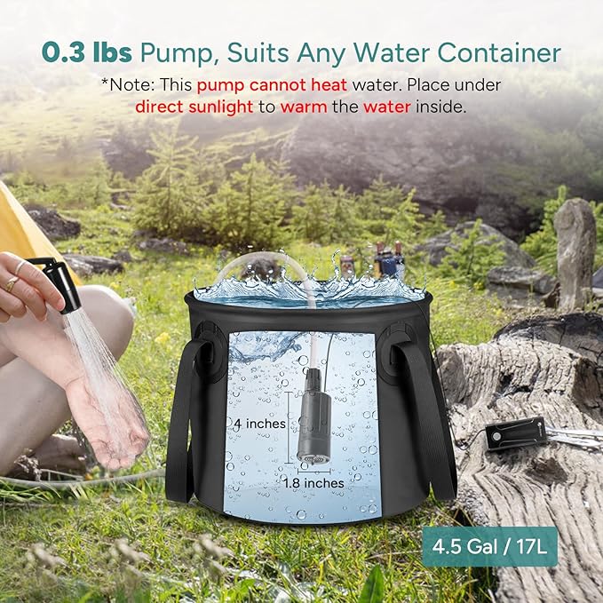 DR.PREPARE 4.5 Gal Camping Shower and 4 Gal Camp Shower Bag Bundle