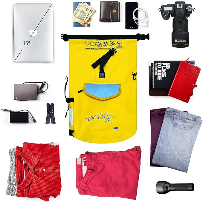 Dry Bags Waterproof (10L - Yellow) - Dry Bags for Kayaking Waterproof - Dry Sack Water Bag - Water Proof Bag - Waterproof Bags for Boating - Waterproof Backpacks - Waterproof Floating Bag