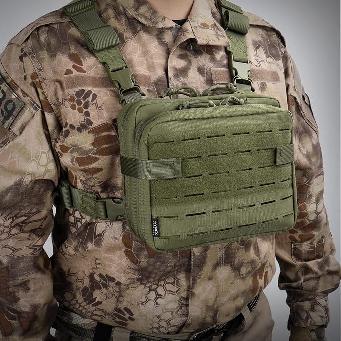 WYNEX Tactical Molle Admin Pouch of Laser Cut Design, Utility Pouches Molle Attachment Military Medical EMT Organizer with Map Pocket EDC EMT Pack IFAK Tool Holder Universal U.S.A Patch Included