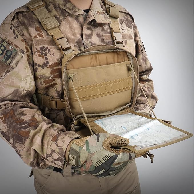 WYNEX Tactical Molle Admin Pouch of Laser Cut Design, Utility Pouches Molle Attachment Military Medical EMT Organizer with Map Pocket EDC EMT Pack IFAK Tool Holder Universal U.S.A Patch Included