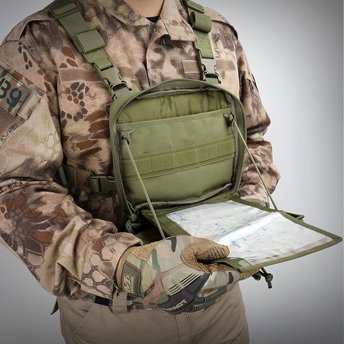 WYNEX Tactical Molle Admin Pouch of Laser Cut Design, Utility Pouches Molle Attachment Military Medical EMT Organizer with Map Pocket EDC EMT Pack IFAK Tool Holder Universal U.S.A Patch Included