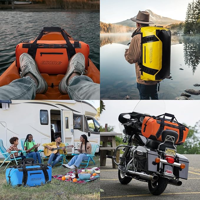 ESONE Dry Bag Waterproof Backpack for Men/Women Waterproof Backpack for Travel Dry Bag Backpack Waterproof Duffel Bag for Kayaking Rafting Boating Swimming Camping Travel Beach 50L