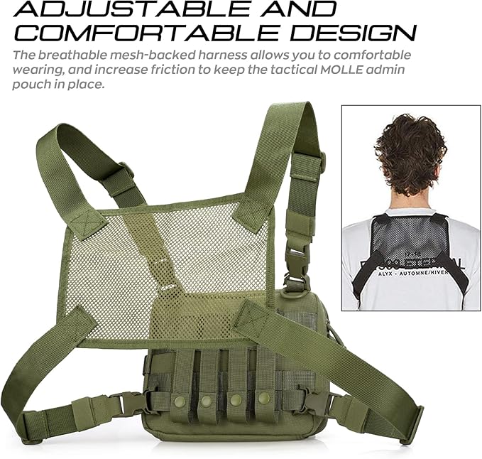WYNEX Tactical Molle Admin Pouch of Laser Cut Design, Utility Pouches Molle Attachment Military Medical EMT Organizer with Map Pocket EDC EMT Pack IFAK Tool Holder Universal U.S.A Patch Included
