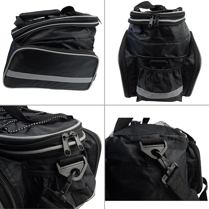 Disconano® Waterproof Multi Function Excursion Cycling Bicycle Bike Rear Seat Trunk Bag Carrying Luggage Package Rack Panniers with Rainproof Cover