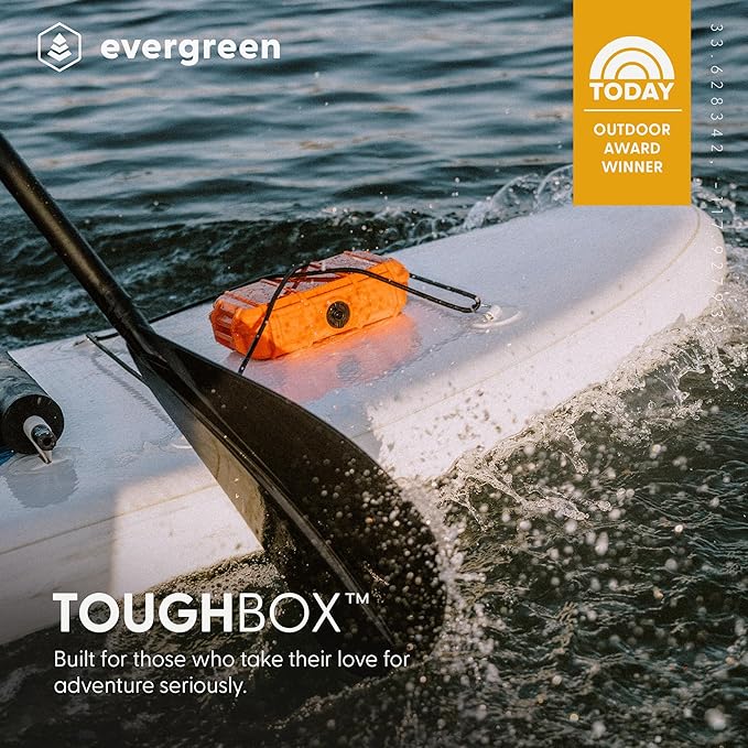 Evergreen 56 Waterproof Dry Box Protective Case - Travel Safe/Mil Spec/USA Made - for Tackle Organization of Cameras, Phones, Camping, Fishing, Hiking, EDC, Water Sports, Knives (TOPO, Black)