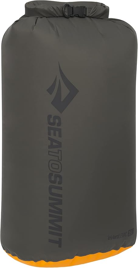 Sea to Summit eVac Dry Bag, Roll-Top Compression Sack, 35 Liter, Beluga Black