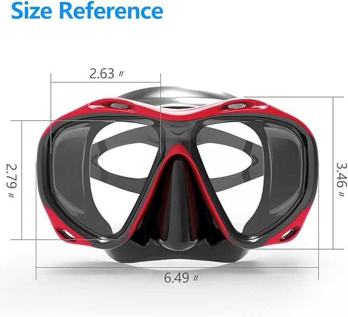 COPOZZ Adult Scuba Mask, Dive Mask Anti Fog Snorkeling Scuba Diving Glasses, Great Seal Free Diving Tempered Glass Mask Goggles