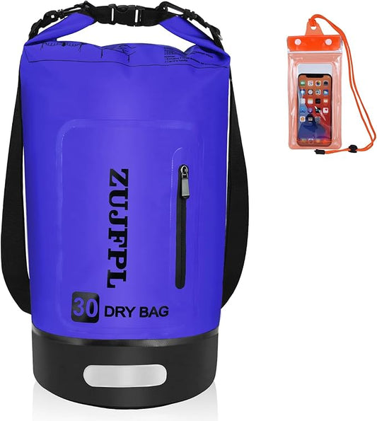 Dry Bag Waterproof Floating Backpack 10L/20L/30L,Waterproof Bag for Women Men,Roll Top Dry Compression Sack Keeps Gear Dry for Boating, Kayaking, Surfing, Rafting and Fishing (dark blue, 30L)