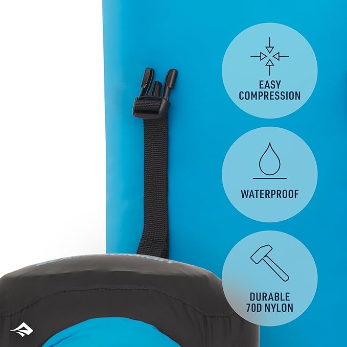 Sea to Summit eVac Compression Dry Bag, Waterproof Compression Sack, 8 Liter, High Rise Grey