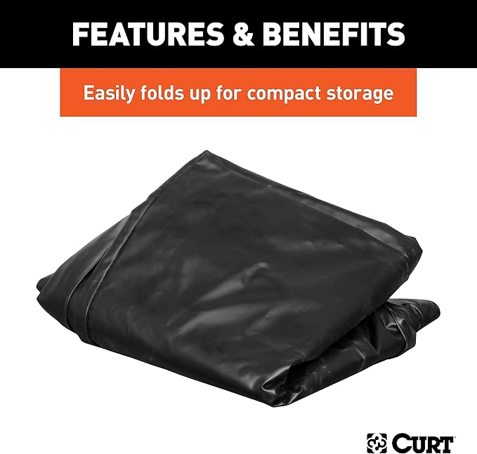 CURT 18220 38 x 34 x 18-Inch Weather-Resistant Black Vinyl Cargo Bag for Roof Basket