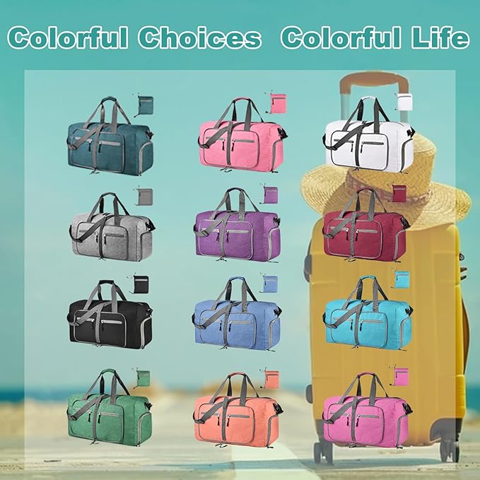 Dimayar 85L Travel Duffle Bag for Men Women - Foldable Duffel Bag with Shoes Compartment - Overnight Bags Waterproof & Tear Resistant(Blue)
