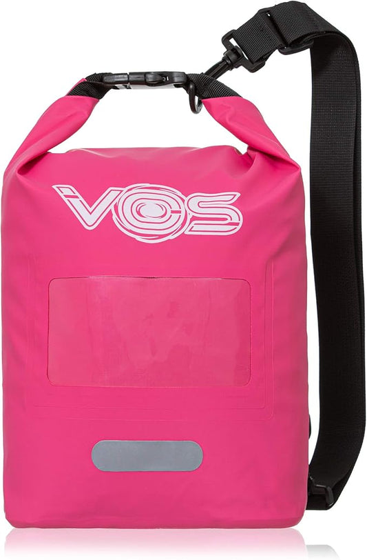 VOS Waterproof Premium Dry Bag - 5L | All-purpose Bag Lightweight Dry Storage Bag Backpack for Travel, Swimming, Boating, Kayaking, Camping, Beach (Pink)