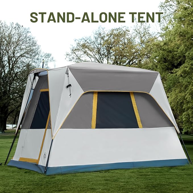 TIMBER RIDGE 5 Person SUV Tent with Movie Screen Weather Resistant Portable for Car SUV Van Camping, Includes Rainfly and Storage Bag, 10' W X 8' L X 7.1' H Khaki