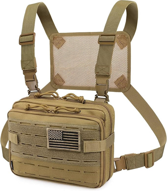 WYNEX Tactical Molle Admin Pouch of Laser Cut Design, Utility Pouches Molle Attachment Military Medical EMT Organizer with Map Pocket EDC EMT Pack IFAK Tool Holder Universal U.S.A Patch Included