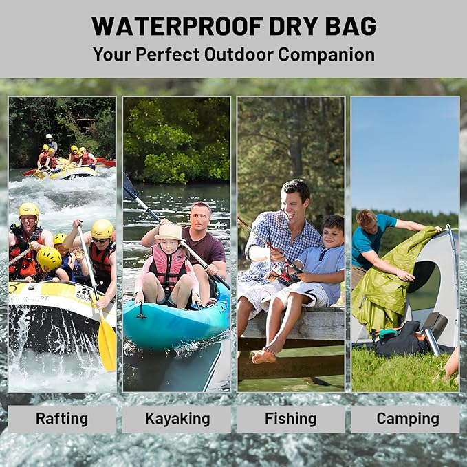 Waterproof Dry Bag,Roll Top Orange Gray Geometric Modern Waterproof Backpack 5L/10L/20L Floating and Lightweight Bags for Kayaking, Boating, Fishing, Swimming and Camping with Waterproof Phone Case